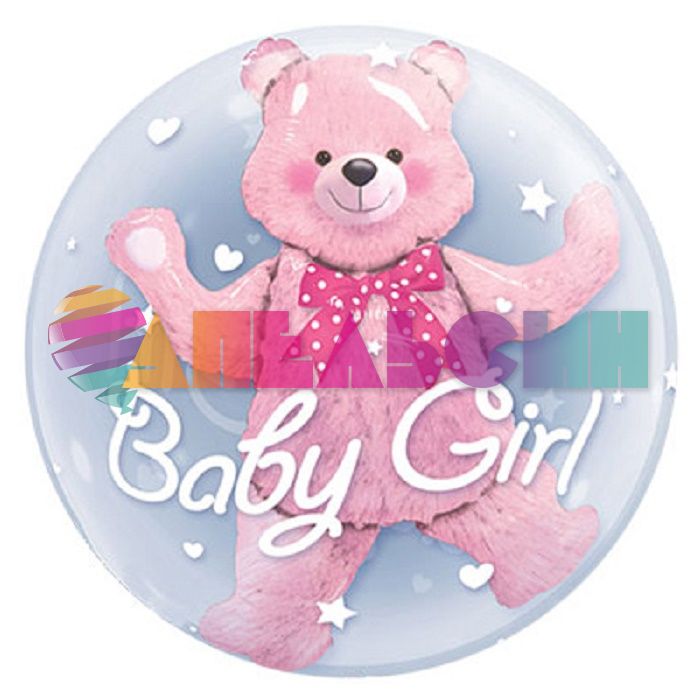 Шар сфера Baby Girl Медвежонок FL24"/60см (Китай) 13281