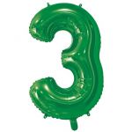 Шар цифра Зеленый Е26"/66см 3 Green (Китай) 1207-4880