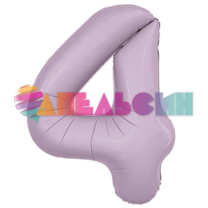 Шар цифра Сиреневый AG40"/102см Орхидея 4 Slim (Россия) 224289