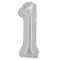 Шар цифра Серебро FL16"/41см 1 (Китай) с клапаном R3181