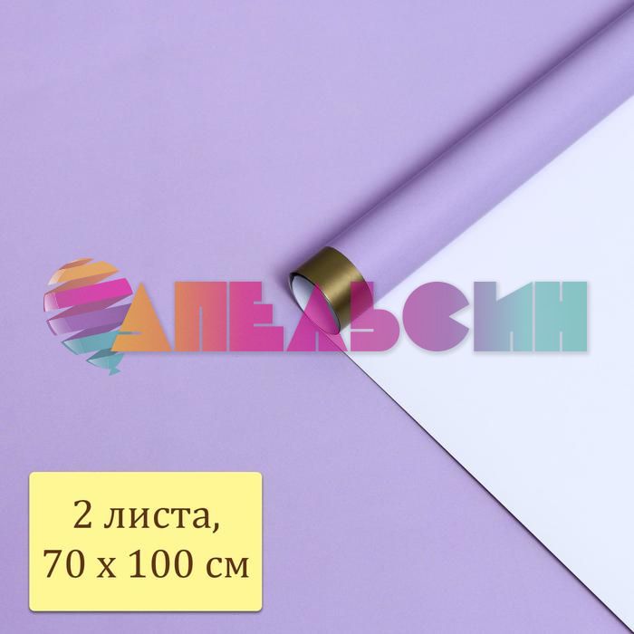 Бумага Сиреневый золотая оконтовка 70х100см 2шт/уп глянец 6485016