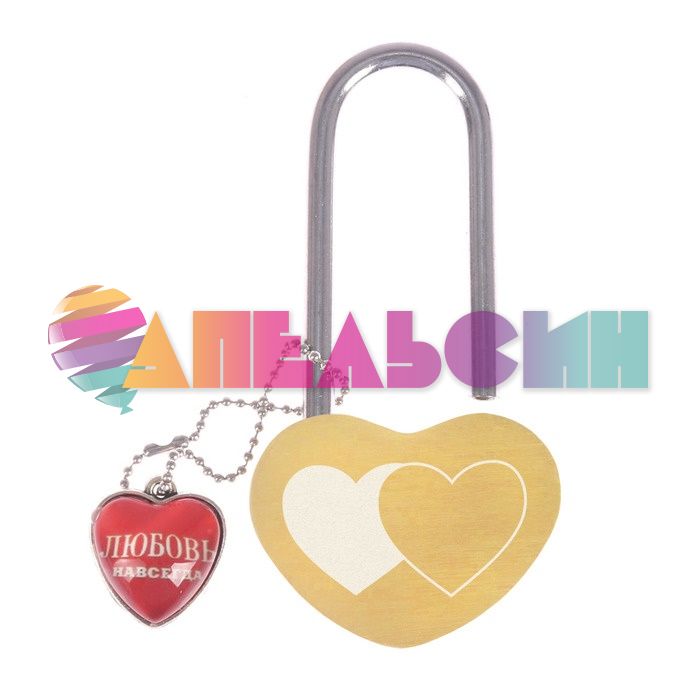 Замок Сердца золотые/ без ключа 2430733-РАСПРОДАЖА