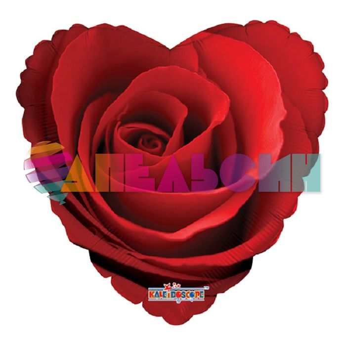Шар фольга Роза красная K18"/45см сердце (Мексика) 34705-18 6042608