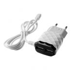 Зарядное утройство 2 USB Lightning 1А 1м черно-белый 4310401
