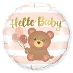 Шар фольга Hello baby Медвежонок для малыша FL18"/46см (Китай) круг 23610