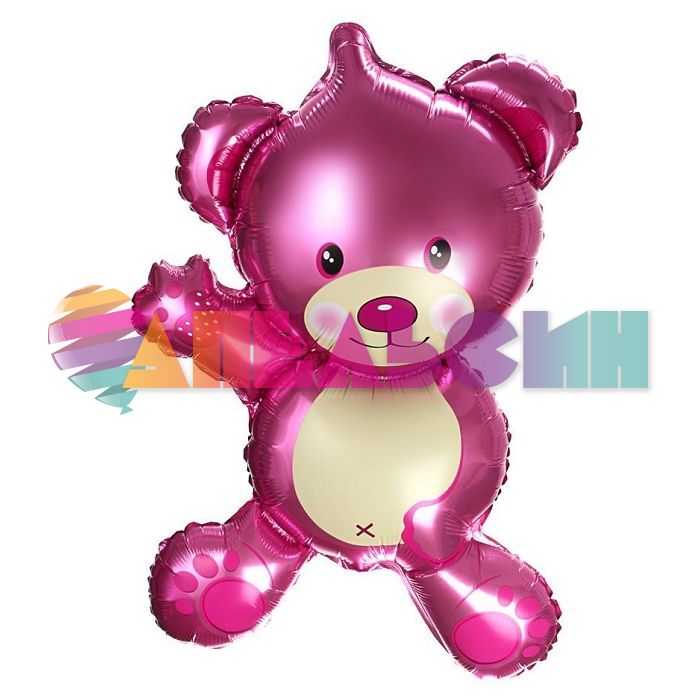 Мини фигура Мишка плюшевый розовый FL14"/36см (Китай) с клапаном 17106