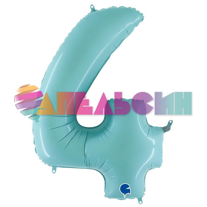Шар цифра Голубой G40"/102см ментол 4 (Италия) 1207-3340 064PB