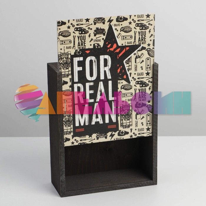 Ящик FOR REAL MAN 20х25х9см фанера 7828505