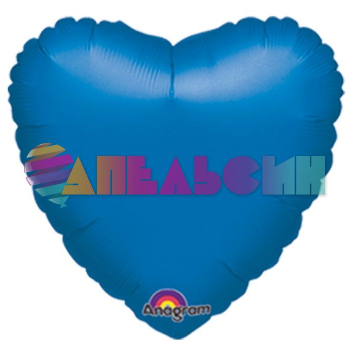Шар сердце Синий A18"/46см Blue (США) 1204-0031