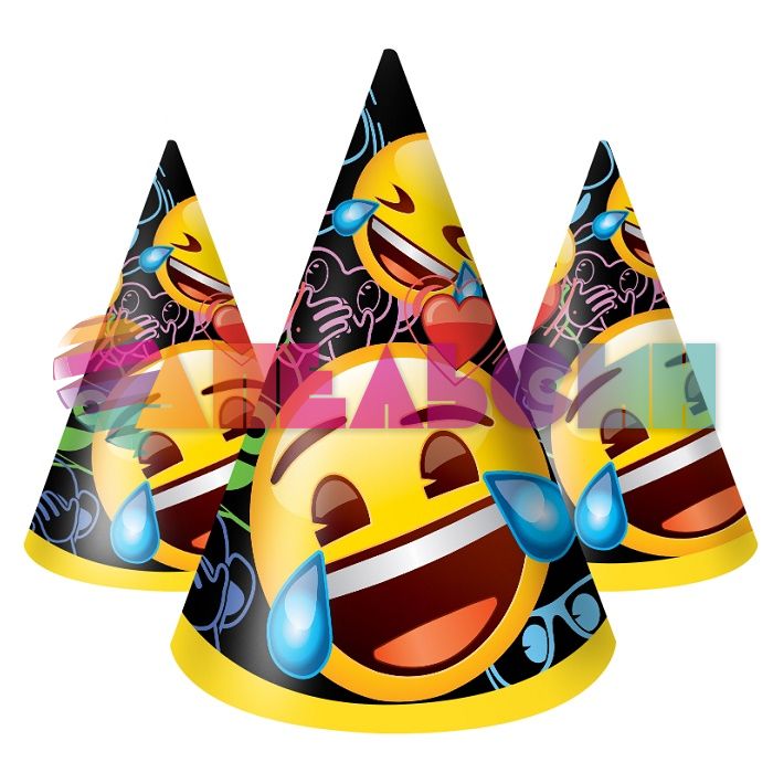 Колпак Смайл Emoji черный 6шт/уп 6014912