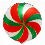Шар фольга Леденец белый/ красный/ зеленый FL18"/48см (Китай) 23181