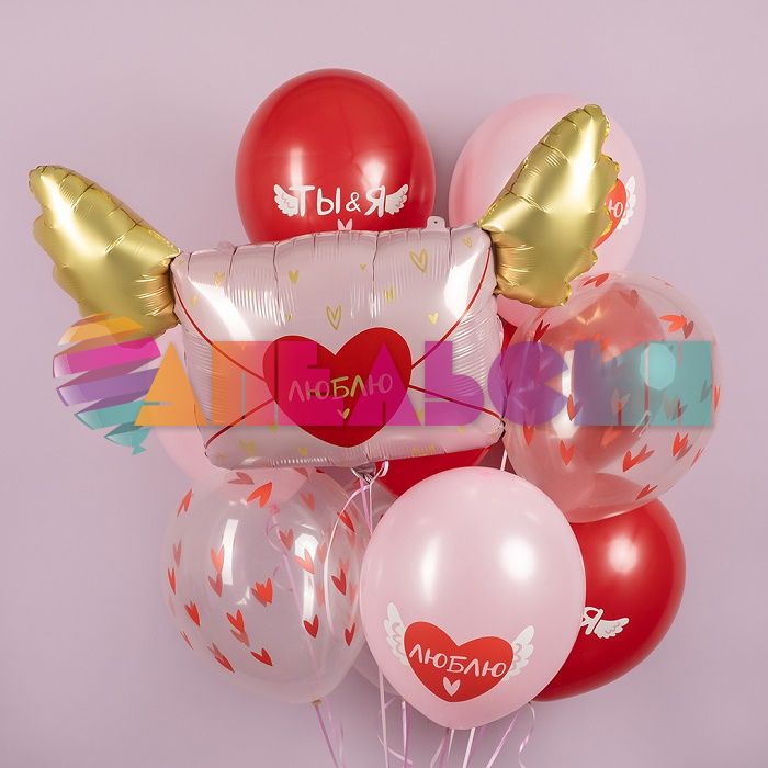 Шар фигура Валентинка Люблю FL35"/89см (Китай) 23796