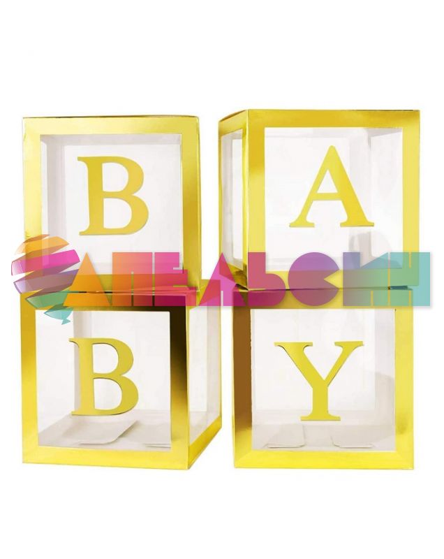 Коробка Блок Золото BABY 4шт/уп для шаров 617649