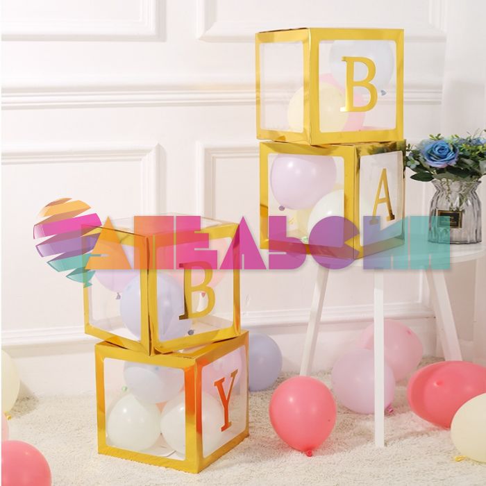 Коробка Блок Золото BABY 4шт/уп для шаров 617649