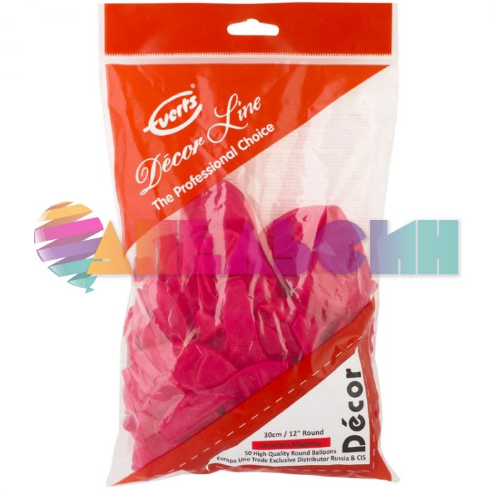 Шар кристалл Розовый Э12"/30см (953) Droplets Magenta 50шт/уп (Малайзия) 1102-1905
