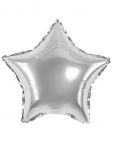 Шар звезда Серебро FL10"/25см (Китай) с клапаном 27213-1