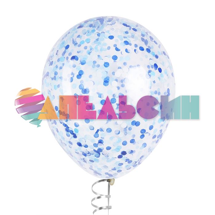 Конфетти Голубой МИКС круг 1см тишью 50гр 6015237