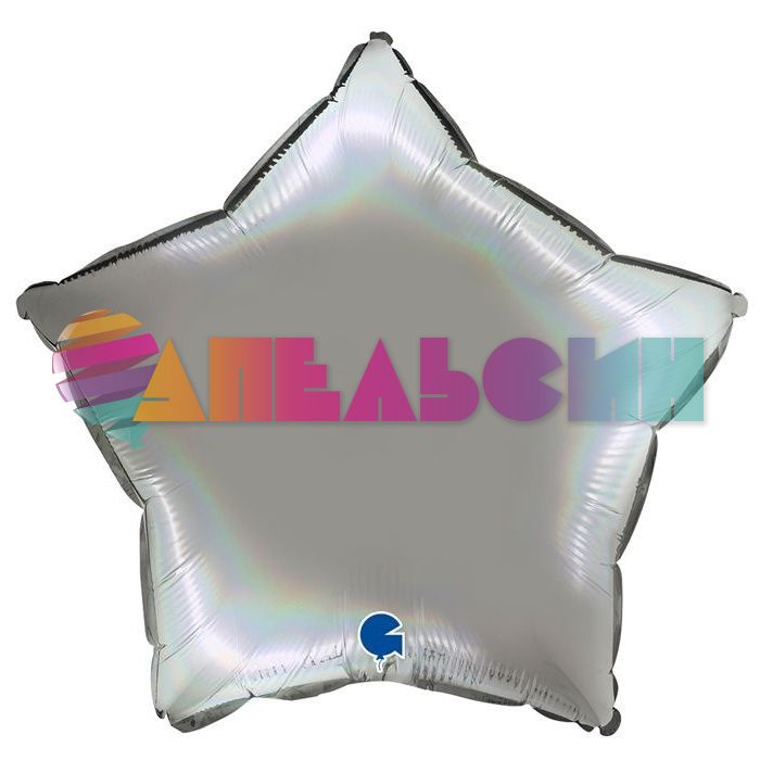 Шар звезда Серебро G18"/46см (Италия) голография 192P01RHPu