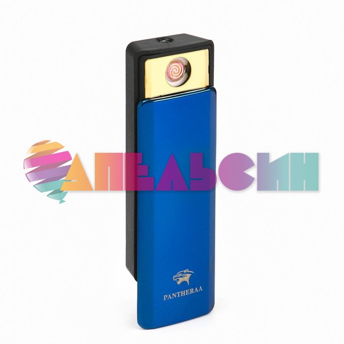 Зажигалка Пантераа синий с фонариком 2,5х7,5см электро USB 3018093