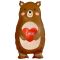 Шар фигура Мишка с сердцем Love FL31"/79см (Китай) 21903 1207-4699