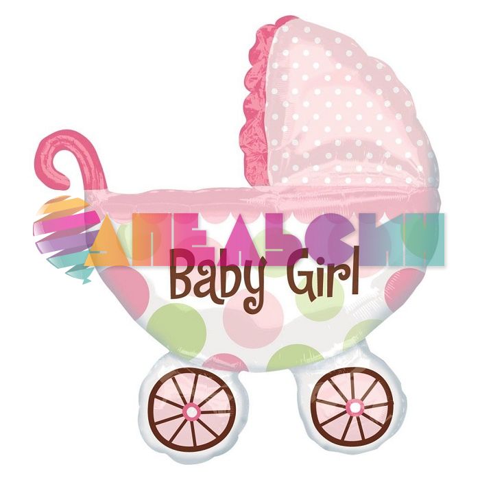 Шар фигура Каляска розовая Baby Girl A28"/71см (США) 17896 1207-1037