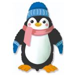 Шар фигура Пингвин зимний в шапочке F39"/99см (Испания) 901845
