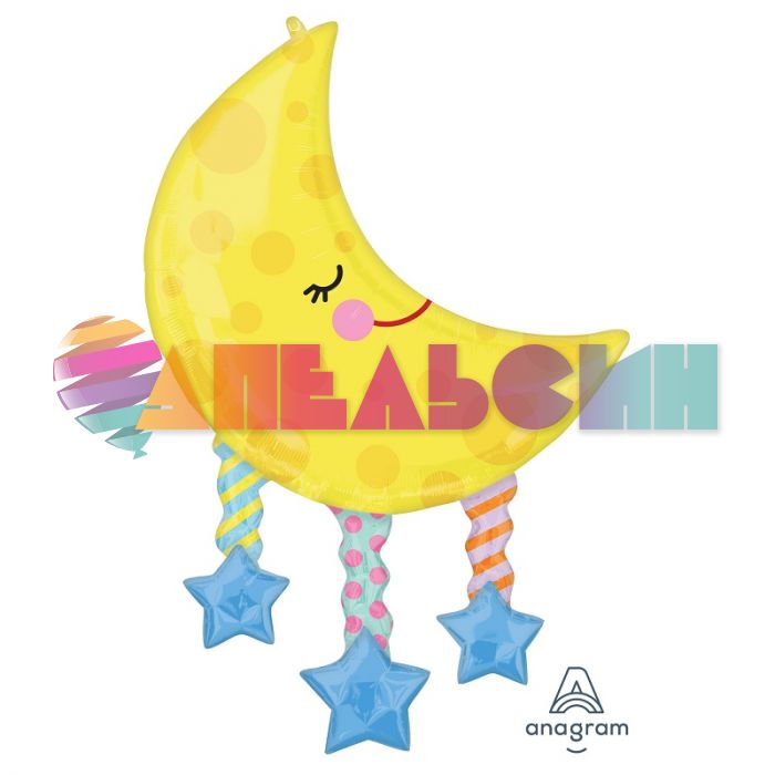 Шар фигура Месяц и звезды A38"/96см (США) 1207-4359