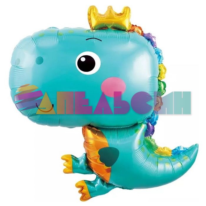 Мини фигура Динозаврик принц бирюзовый FL17"/43см с клапаном (Китай) 23262
