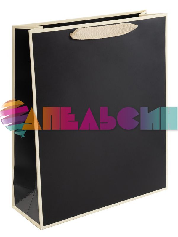 Пакет Черный с полоской 14х15х7см премиум 230гр вертикальный 504840