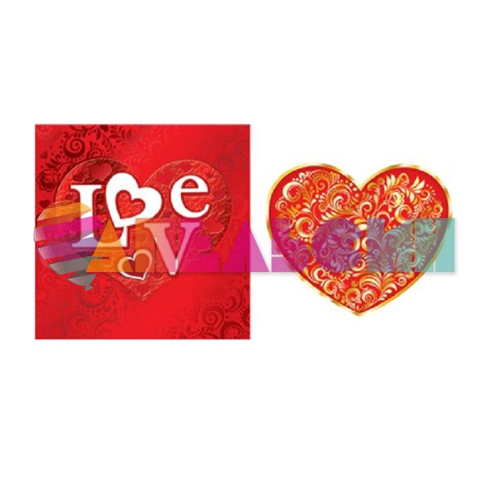 Валентинка LOVE Русский узор 9х9см 3-17-14023