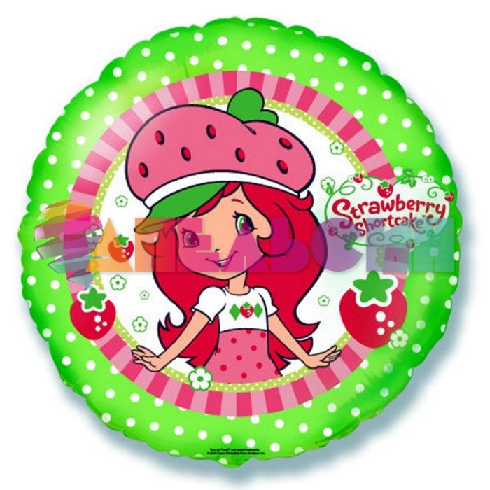 Шар фольга Девочка Клубничка модница F18"/46см круг (Испания) 401544