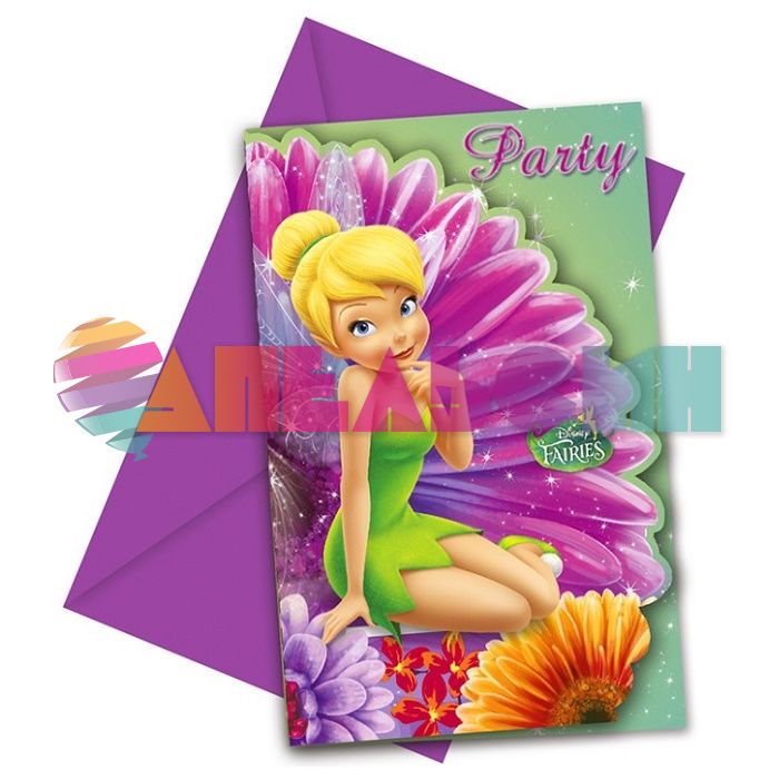 Пригласительное Феи Disney 6шт/уп + конверты 85248