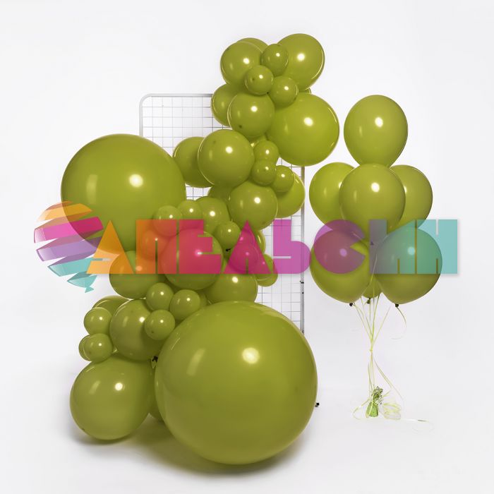Шар пастель Зеленый 512/12"/30см (S95) Matcha оливковый 100шт/уп (Китай) 512-12S95