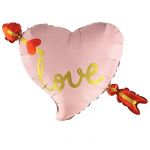 Шар фигура Сердце LOVE Стрела Амура FL28"/71см (Китай) 23861