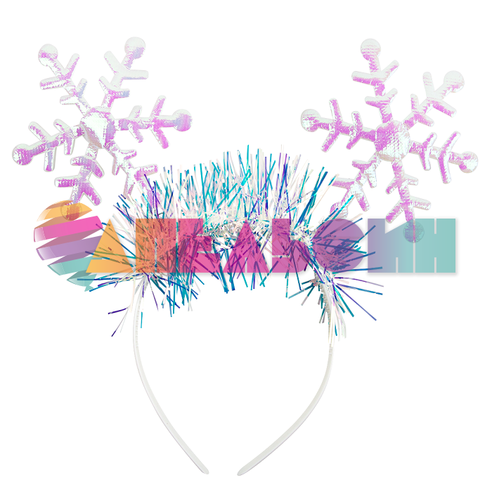Ободок Снежинки с дождиком перламутр 6230813