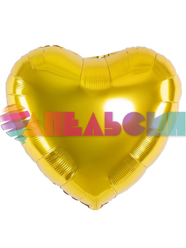 Шар сердце Золото FL24"/61см (Китай) металлик 27244