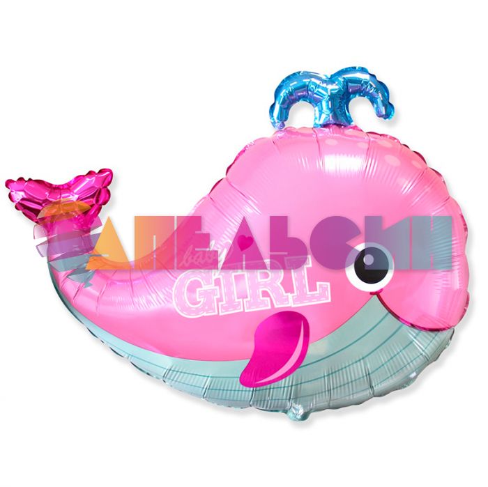 Шар фигура Рыбка Китенок розовый Baby girl F34"/86см (Испания) 901834