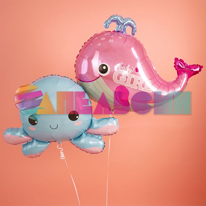 Шар фигура Рыбка Китенок розовый Baby girl F34"/86см (Испания) 901834