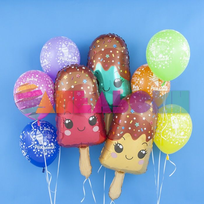 Шар фигура Мороженое Эскимо тиффани F33"/84см (Испания) 901802TU