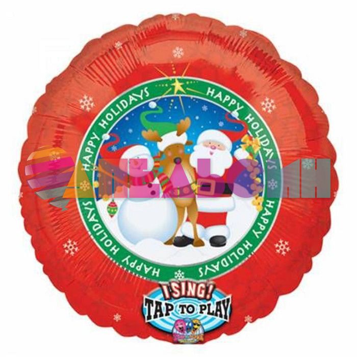 Шар МУЗ Happy Holidays Санта и его друзья A28"/71см (США) 1203-0248