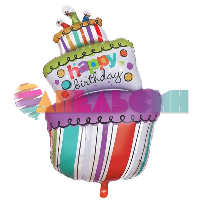 Шар фигура Торт полоски HB FL42"/107см (Китай) 15358