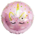 Шар фольга Единорог цветочный FL18"/48см (Китай) 15400