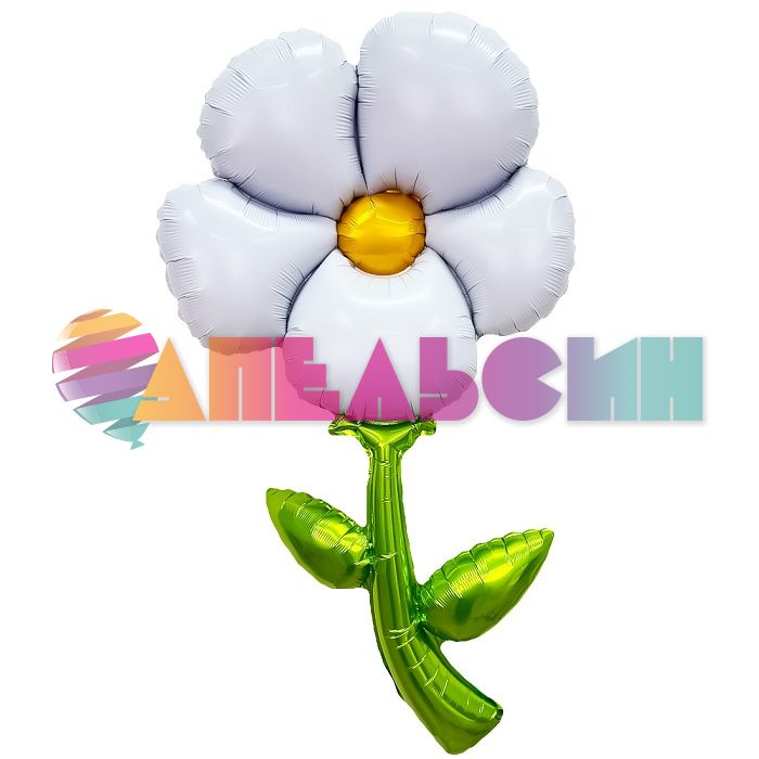 Шар фигура Цветок Лютик белый FL43"/109см (Китай) надув воздухом 27124