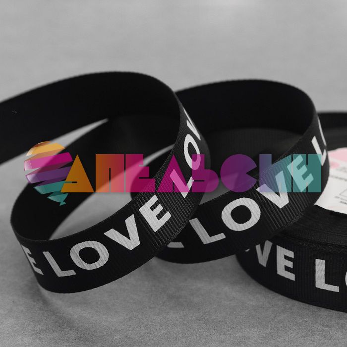 Лента LOVE черный 2смх23м репс 3968060