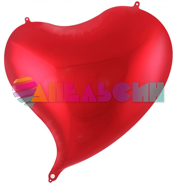 Шар сердце Красный FL18"/46см (Китай) изгиб 123095