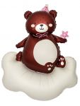 Шар фигура Мишка на облачке розовый колпачок FL48"/122см (Китай) 27772