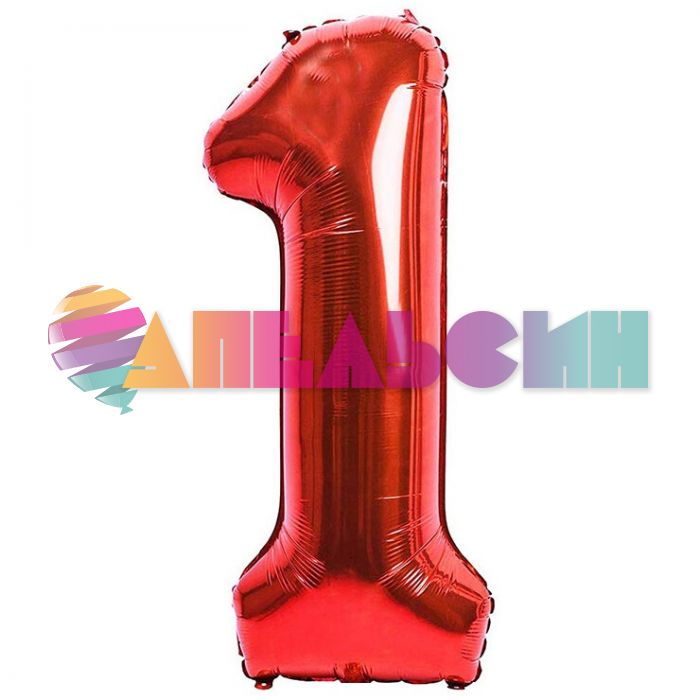 Шар цифра Красный Е40"/102см 1 (Китай) 1207-2986