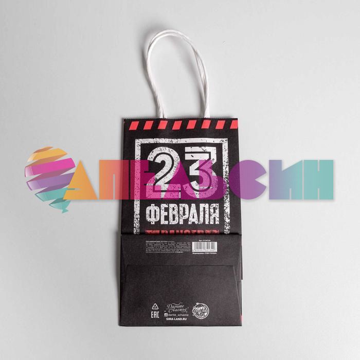 Пакет 23 февраля Тому кто держит удар 18х23х10см глянец 9459360