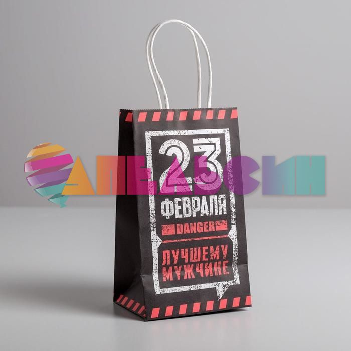 Пакет 23 февраля Тому кто держит удар 18х23х10см глянец 9459360