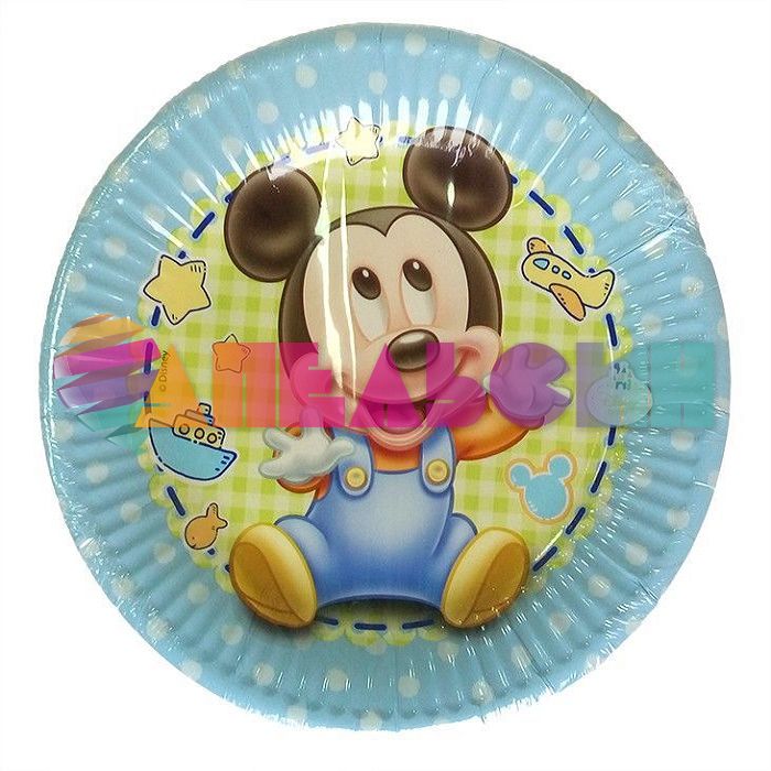 Тарелка Микки Малыш/ Mickey the Kid 20см 8шт/уп картон 84345